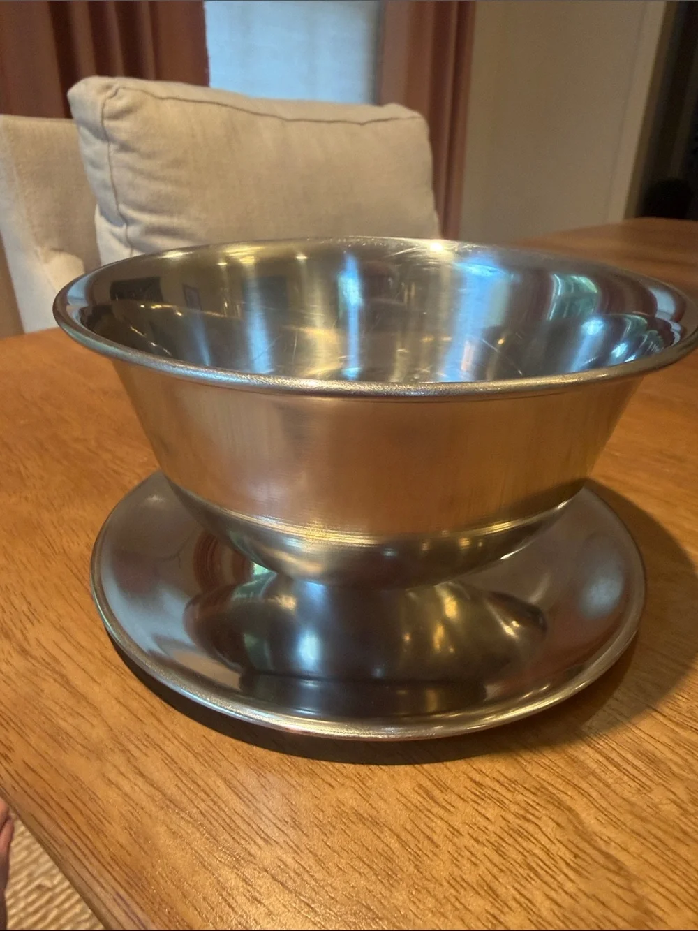 Silver Stainless Steel Shrimp Cocktail or Dessert Bowls with Saucers - Set of 3
